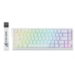 Attack Shark M87 Pro V2 Tri-Mode Gaming Keyboard – White Contour