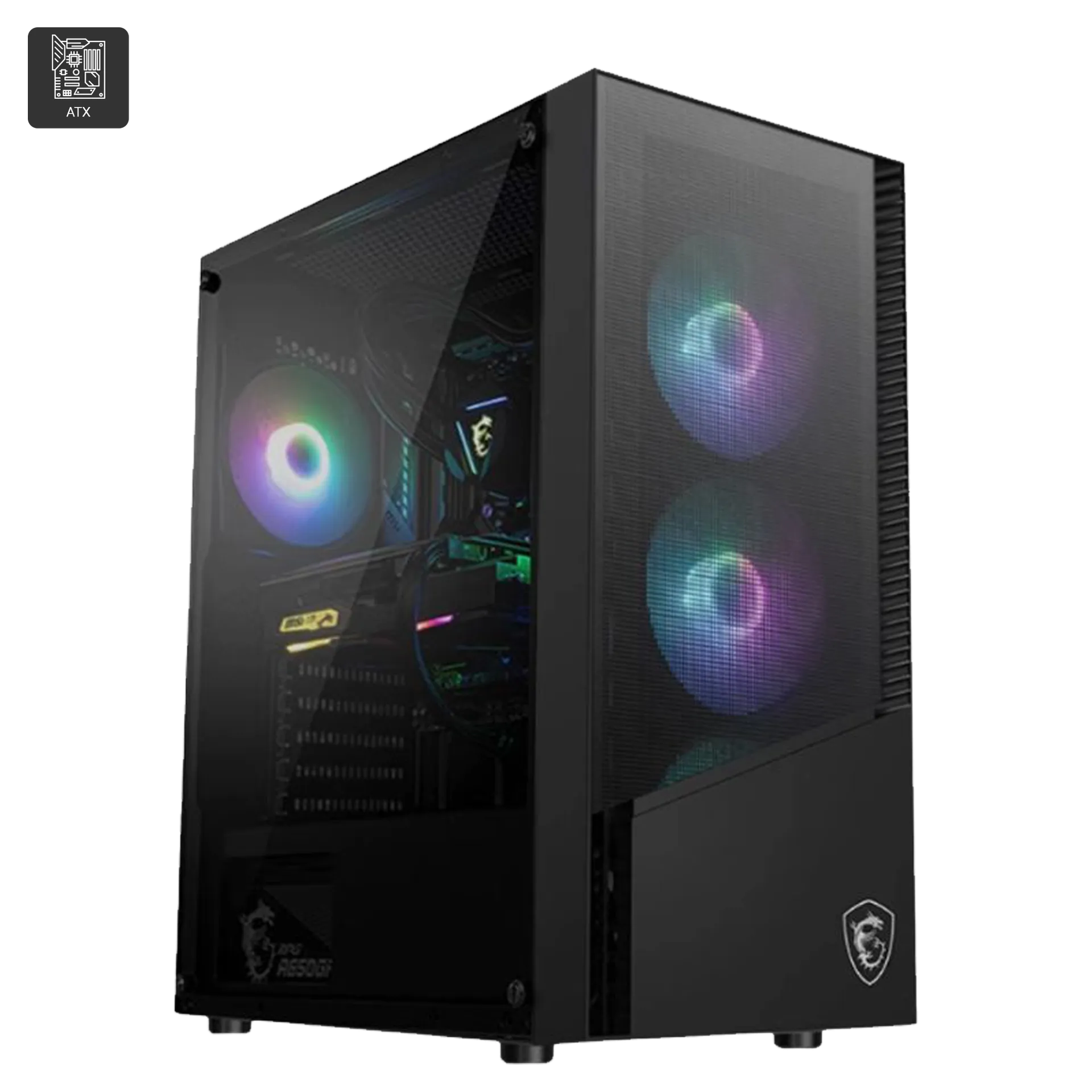 1_d3b4c34a89.png Msi PAG Shield 200l Black Gaming Casing (Black) - الصورة 1
