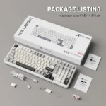 ⁦ATTACK SHARK X98PRO Wireless Mechanical Keyboard - White⁩ - الصورة ⁦3⁩