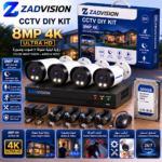 ZAD VISION 8mp 4CH 4 IN 1  full Color with audio 4 IN 1 Camera KIT 4 pcs bullet