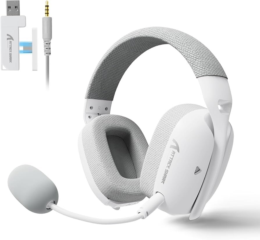 612hOv5iv4L._AC_UF894,1000_QL80_ ATTACK SHARK L80PRO Wireless Gaming Headset - White - الصورة 1