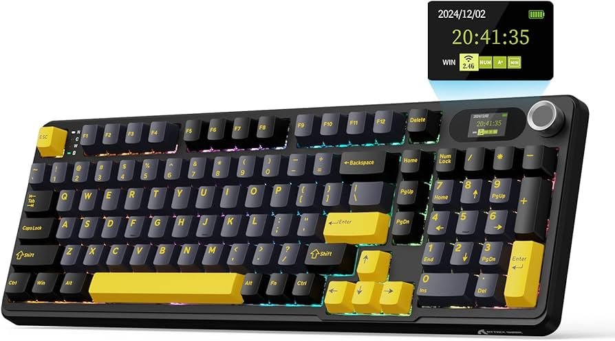617dStNWY7L._AC_UF894,1000_QL80_ ATTACK SHARK X98PRO Wireless Mechanical Keyboard - Star Black - الصورة 1
