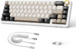 Attack Shark X66 Wireless + Bleutooth RGB Gaming Keyboard (Cheese White)