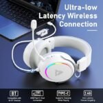 ⁦AJAZZ AHM10 MAX Wireless Gaming Headset (White)⁩ - الصورة ⁦3⁩