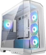 ⁦MSI MAG PANO M100L PZ White Micro-ATX PC Case - Micro ATX Capacity, GPU Support Stand, Level Indicator, Dust Filter, 33 mm Cable Management Room, USB Type-C (20Gbps)⁩ - الصورة ⁦3⁩