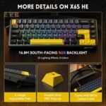 ⁦ATTACK SHARK X65 HE Magnetic Switch Rapid Trigger Keyboard - Black⁩ - الصورة ⁦2⁩