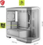 ⁦MSI MAG PANO M100L PZ White Micro-ATX PC Case - Micro ATX Capacity, GPU Support Stand, Level Indicator, Dust Filter, 33 mm Cable Management Room, USB Type-C (20Gbps)⁩ - الصورة ⁦5⁩