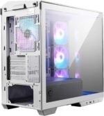 ⁦MSI MAG PANO M100L PZ White Micro-ATX PC Case - Micro ATX Capacity, GPU Support Stand, Level Indicator, Dust Filter, 33 mm Cable Management Room, USB Type-C (20Gbps)⁩ - الصورة ⁦2⁩