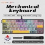Ajazz NK61-Red Switch-OEM Black-Gray-Yellow--RGB-DIY-Wired