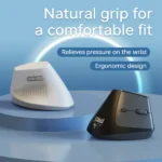 ⁦AJAZZ i300 Vertical Mouse 1600DPI Wireless dual-mode BT+ 2.4G Highest - Black⁩ - الصورة ⁦4⁩