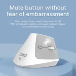 ⁦AJAZZ i300 Vertical Mouse 1600DPI Wireless dual-mode BT+ 2.4G Highest - White⁩ - الصورة ⁦3⁩