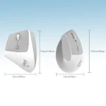 ⁦AJAZZ i300 Vertical Mouse 1600DPI Wireless dual-mode BT+ 2.4G Highest - White⁩ - الصورة ⁦5⁩