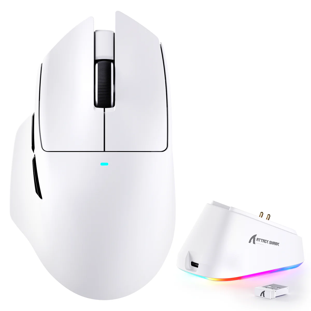 V6_3.png ATTACK SHARK V6 Wireless Gaming Mouse - White - الصورة 1