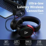 ⁦AJAZZ AHM10 MAX Wireless Gaming Headset (Black)⁩ - الصورة ⁦2⁩