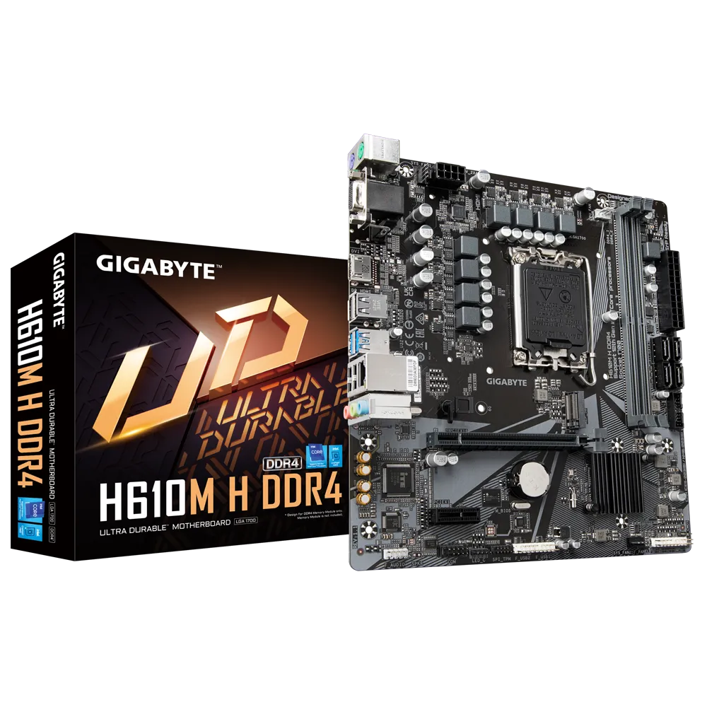 gigabyte-h610m-h-ddr4-12th-gen-micro-atx-motherboard Gigabyte H610M K DDR4: Stable LGA1700 Platform for Intel 12th-14th Gen Efficiency - الصورة 1