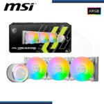 MSI MAG CoreLiquid E360 White - AIO ARGB CPU Liquid Cooler - Rotating Cap Design - 360mm Radiator - Triple 120mm ARGB PWM Fans - LGA 1700/1851 / AM5/AM4 Compatible