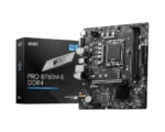 MSI PRO B760M-E DDR4 ProSeries LGA 1700, DDR4, PCIe 4.0, M.2, Gigabit LAN, USB 3.2 Gen2, mATX Motherboard