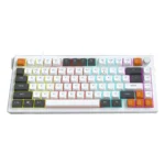 Ajazz AF82 White Light 82 Keys Wired Membrane Keyboard (Light Grey/White/Orange)